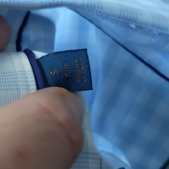 Fairlane Supima Cotton Dress Shirt, blue Plaid, SmallTall Slim - Picture 3 of 6